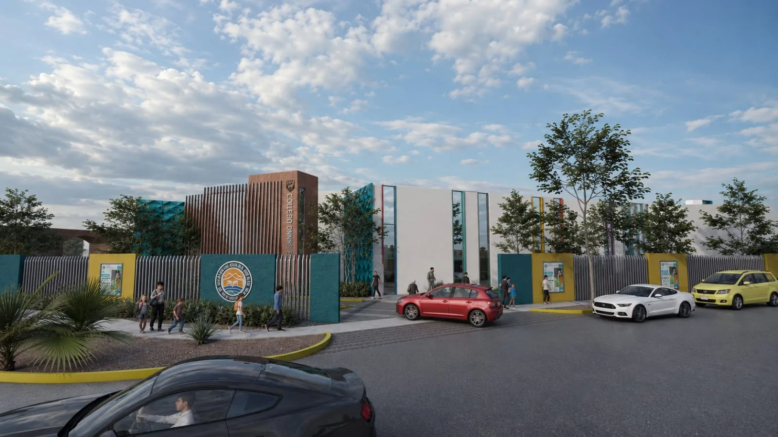 Render del colegio terminado
